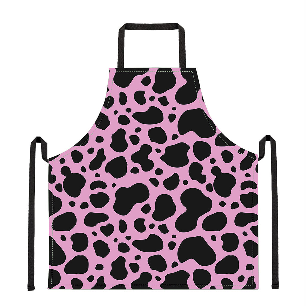 Black And Pink Cow Print Apron