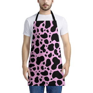 Black And Pink Cow Print Apron