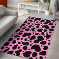 Black And Pink Cow Print Floor Mat