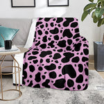 Black And Pink Cow Print Blanket