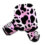 Black And Pink Cow Print Boxing Gloves