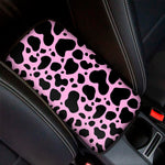 Black And Pink Cow Print Car Center Console Cover