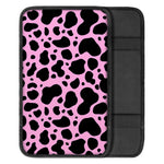 Black And Pink Cow Print Car Center Console Cover