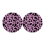 Black And Pink Cow Print Car Coasters