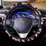 Black And Pink Cow Print Car Steering Wheel Cover