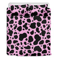 Black And Pink Cow Print Duvet Cover Bedding Set