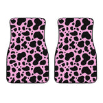 Black And Pink Cow Print Front Car Floor Mats