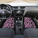 Black And Pink Cow Print Front Car Floor Mats