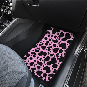 Black And Pink Cow Print Front Car Floor Mats