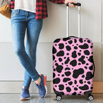 Black And Pink Cow Print Luggage Cover GearFrost