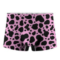 Black And Pink Cow Print Men's Boxer Briefs