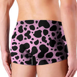 Black And Pink Cow Print Men's Boxer Briefs
