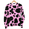 Black And Pink Cow Print Men's Crewneck Sweatshirt GearFrost