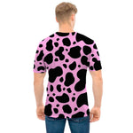 Black And Pink Cow Print Men's T-Shirt
