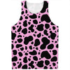 Black And Pink Cow Print Men's Tank Top