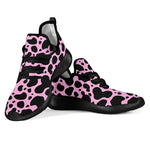 Black And Pink Cow Print Mesh Knit Shoes GearFrost