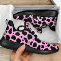 Black And Pink Cow Print Mesh Knit Shoes
