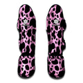 Black And Pink Cow Print Muay Thai Shin Guards
