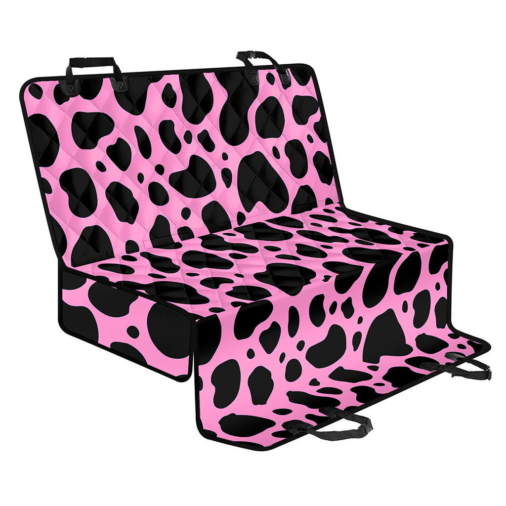 Black And Pink Cow Print Pet Car Back Seat Cover