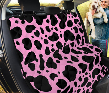 Black And Pink Cow Print Pet Car Back Seat Cover