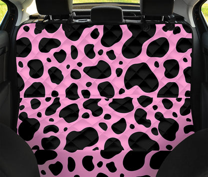 Black And Pink Cow Print Pet Car Back Seat Cover