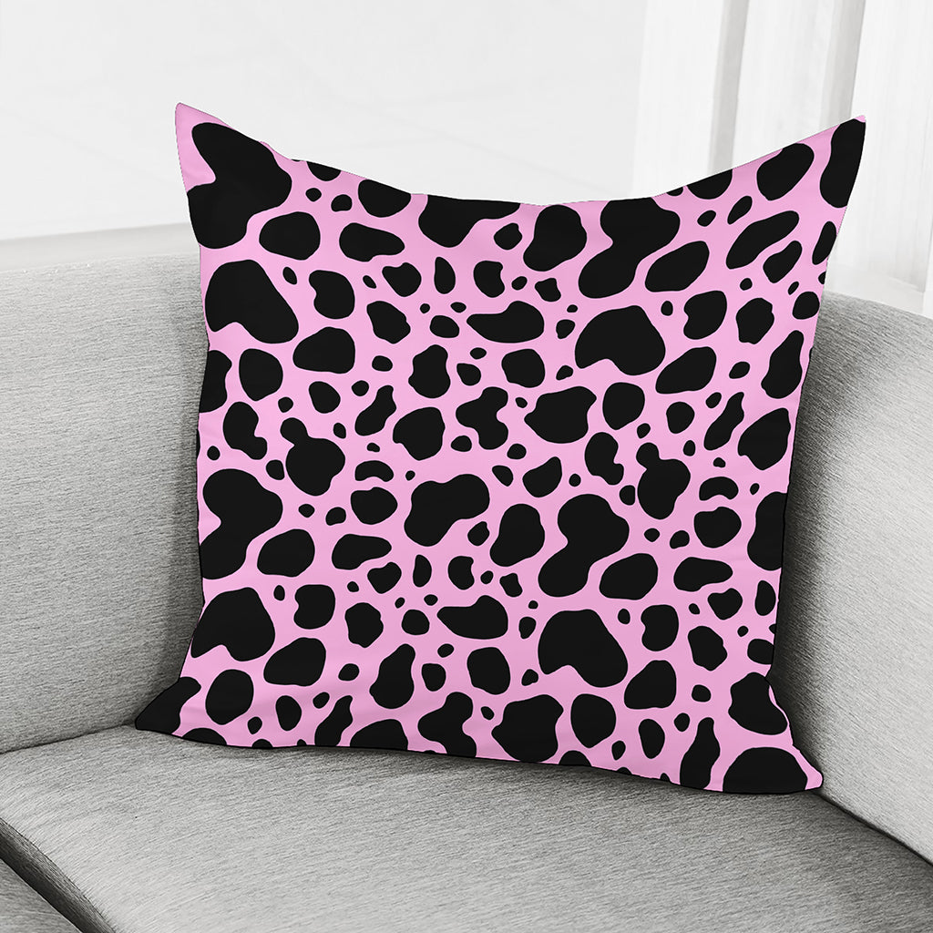 Black And Pink Cow Print Pillow Cover