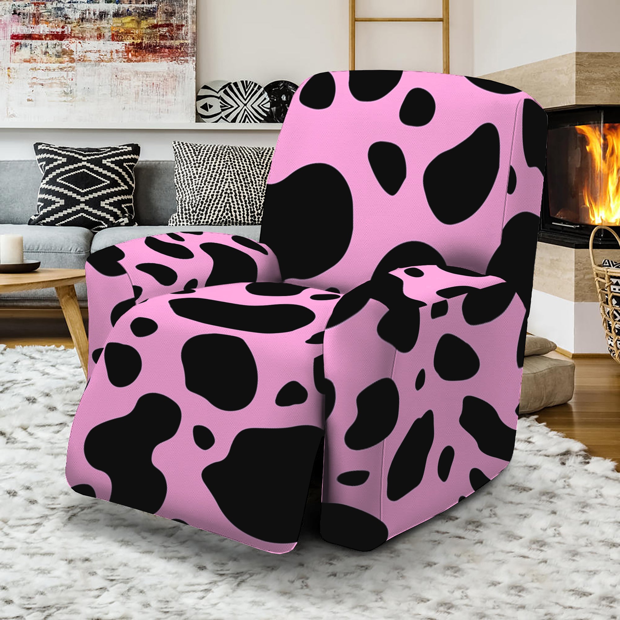 Cow discount print recliner