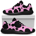 Black And Pink Cow Print Walking Shoes