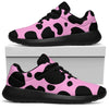 Black And Pink Cow Print Sport Shoes GearFrost