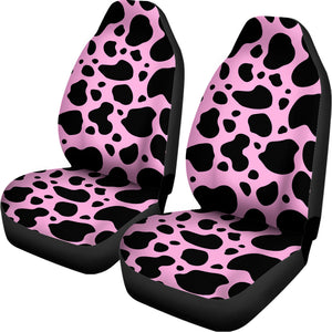 Black And Pink Cow Print Universal Fit Car Seat Covers