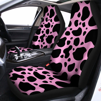 Black And Pink Cow Print Universal Fit Car Seat Covers