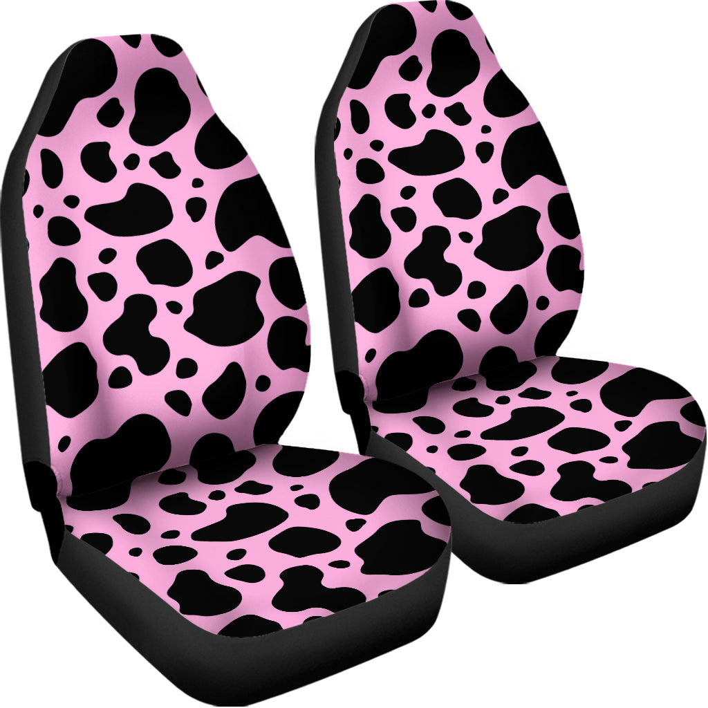 Black And Pink Cow Print Universal Fit Car Seat Covers