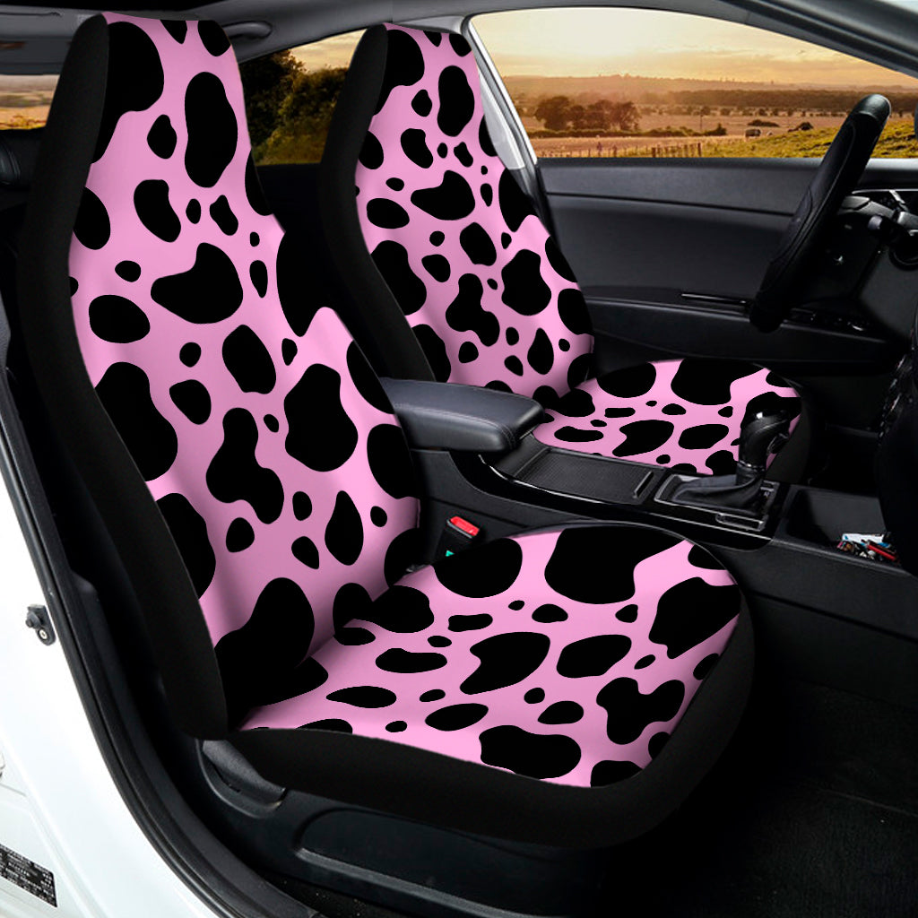 Black And Pink Cow Print Universal Fit Car Seat Covers