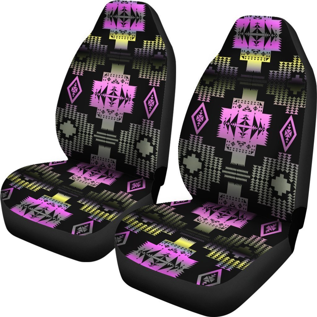 Black And Pink Native Tribal Universal Fit Car Seat Covers GearFrost