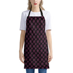 Black And Pink Spider Web Pattern Print Apron