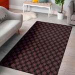 Black And Pink Spider Web Pattern Print Area Rug