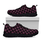 Black And Pink Spider Web Pattern Print Black Sneakers