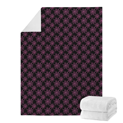 Black And Pink Spider Web Pattern Print Blanket