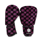 Black And Pink Spider Web Pattern Print Boxing Gloves