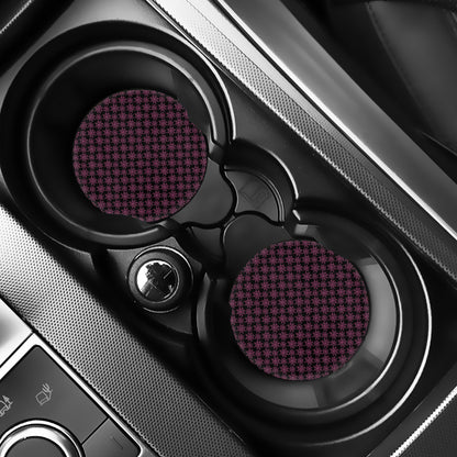 Black And Pink Spider Web Pattern Print Car Coasters