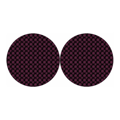 Black And Pink Spider Web Pattern Print Car Coasters