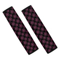 Black And Pink Spider Web Pattern Print Car Seat Belt Covers