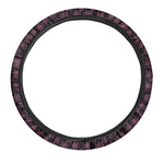 Black And Pink Spider Web Pattern Print Car Steering Wheel Cover
