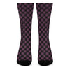 Black And Pink Spider Web Pattern Print Crew Socks