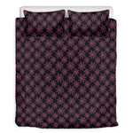 Black And Pink Spider Web Pattern Print Duvet Cover Bedding Set