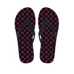 Black And Pink Spider Web Pattern Print Flip Flops