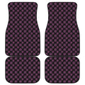 Black And Pink Spider Web Pattern Print Front and Back Car Floor Mats