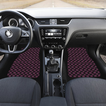 Black And Pink Spider Web Pattern Print Front and Back Car Floor Mats
