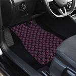 Black And Pink Spider Web Pattern Print Front and Back Car Floor Mats