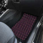 Black And Pink Spider Web Pattern Print Front and Back Car Floor Mats